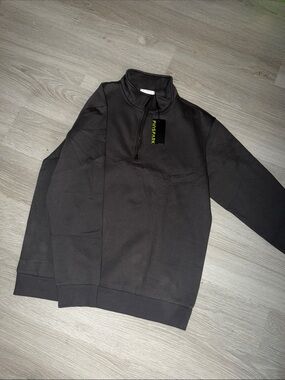 Men's Charcoal Grey Half-Zip Sweater